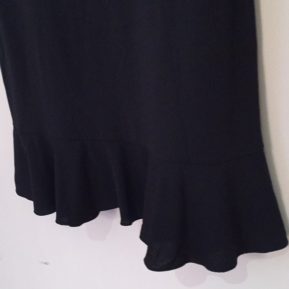 BCBG strappy ruffle bottom black dress - Picture 4 of 7